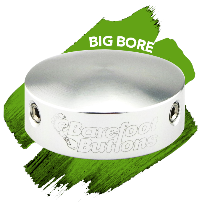 barefoot buttons v1 big bore silver